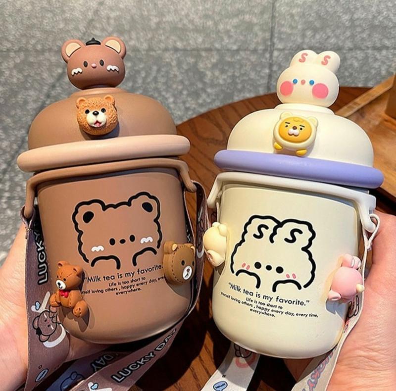 Kawaii Animal Style Thermal Stainless Steel Cup Bottle  |  Bottles