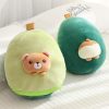 Kawaii Avocado Stuffed Bear Plush Pillow  |  Fruit