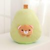 Kawaii Avocado Stuffed Bear Plush Pillow  |  Fruit