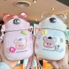 Kawaii Bear Thermal Flask Straw Bottle (800Ml)  |  Bottles