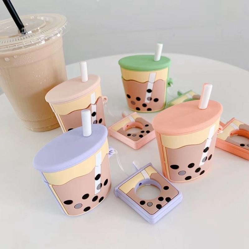 Kawaii Bubble Tea Earphone Protective Case  |  Earphone Case