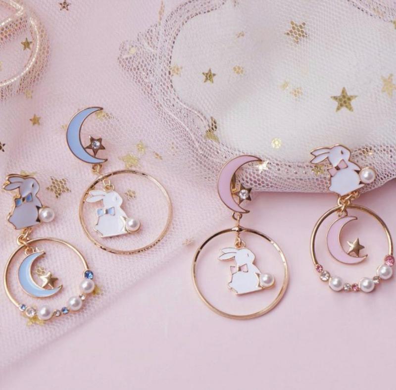 Kawaii Bunny Moon Earrings – Limited Edition  |  Earrings