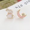 Kawaii Bunny Moon Fashion Stud Earrings  |  Earrings