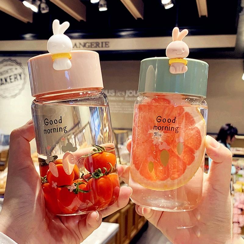 Kawaii Bunny Rabbit Glass Bottle (340Ml)  |  Bottles