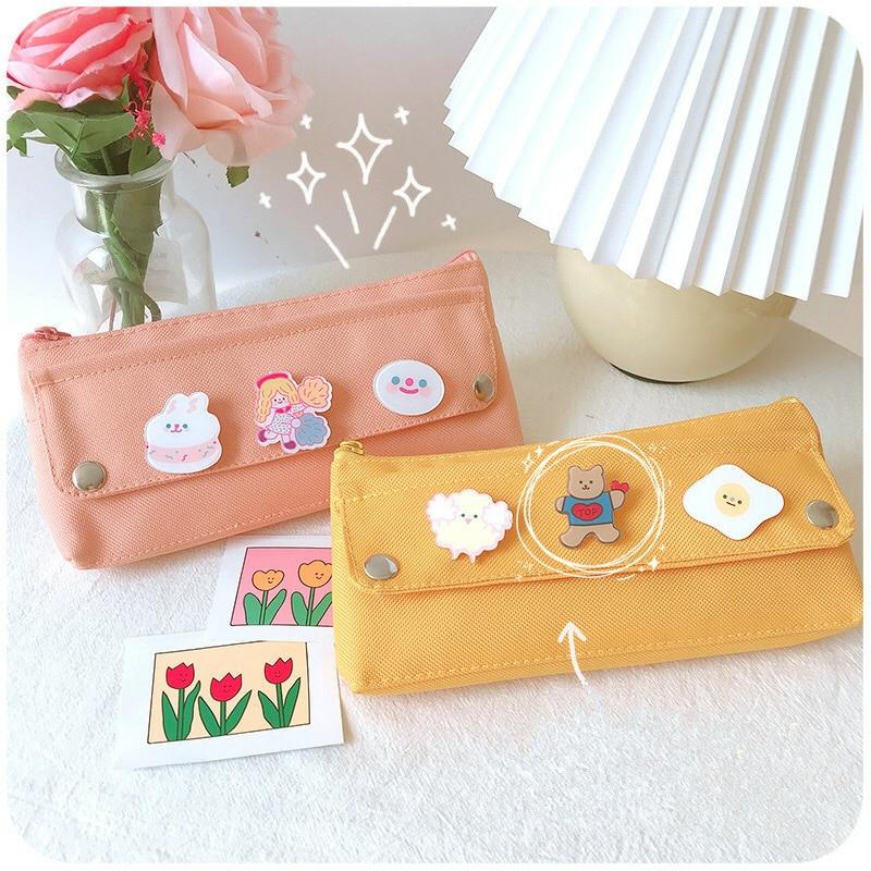 Kawaii Canvas Style Pastel Pencil Case  |  Pencil Cases