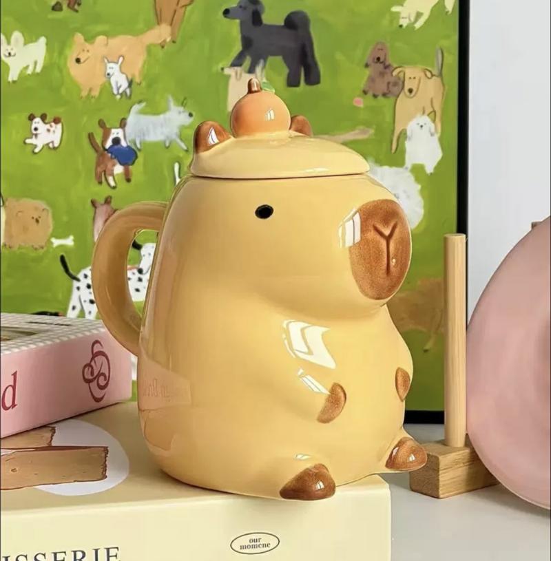 Kawaii Capybara Ceramic Tea Cup – Limited Edition  |  Bottles