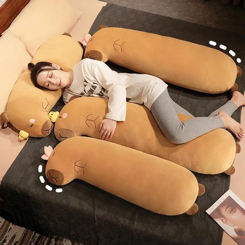 Kawaii Capybara Long Animal Roll Pillow (110Cm) – Jumbo Edition  |  Giant Stuffed Animals