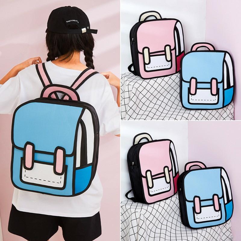 Kawaii Cartoon 3D Canvas Backpack – Limited Edition  |  Bags