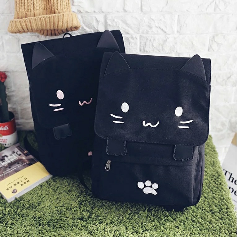 Kawaii Cat Canvas Backpack – Special Edition  |  Bags