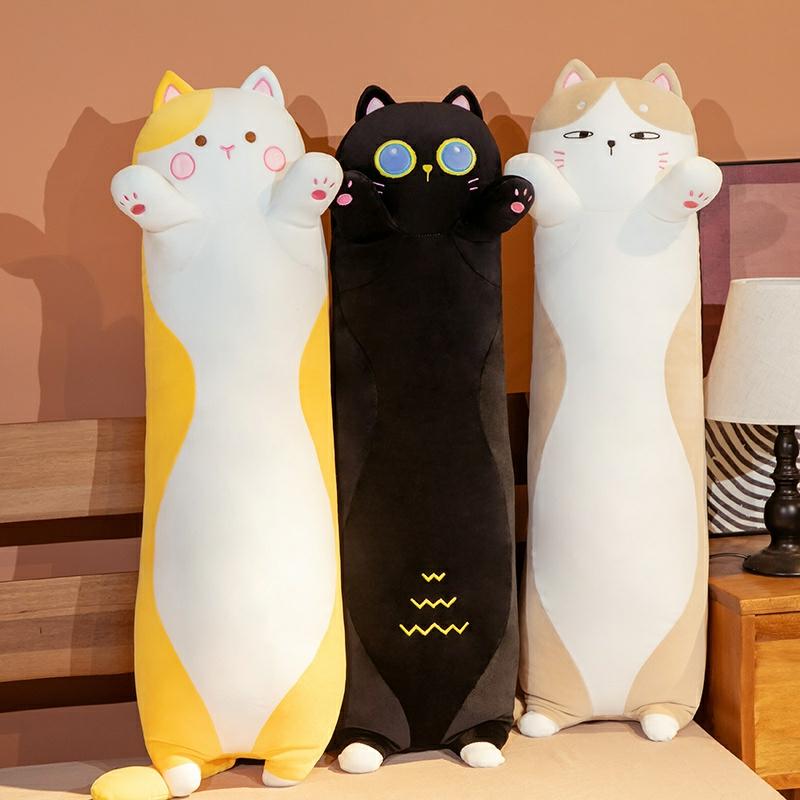 Kawaii Chubby Long Cat Pillow (80Cm) – Special Edition  |  Cat