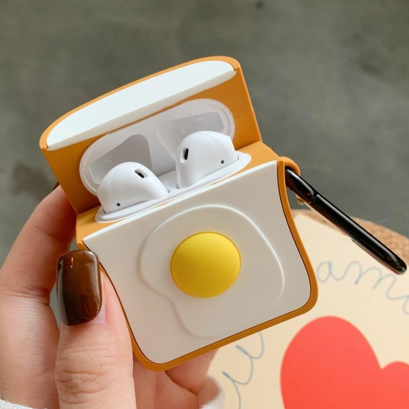 Kawaii Egg Toast Earphone Protective Case  |  Earphone Case