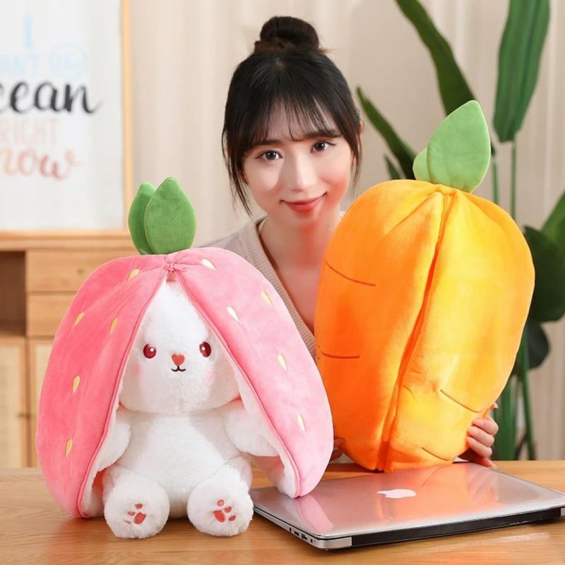 Kawaii Fruit Bunny Strawberry Plush – Limited Edition  |  Cute Stuffed Animals