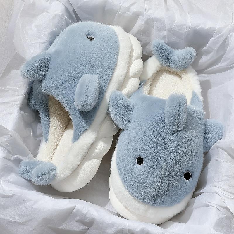 Kawaii Fuzzy Shark Cloud Slides – Limited Edition  |  Slippers