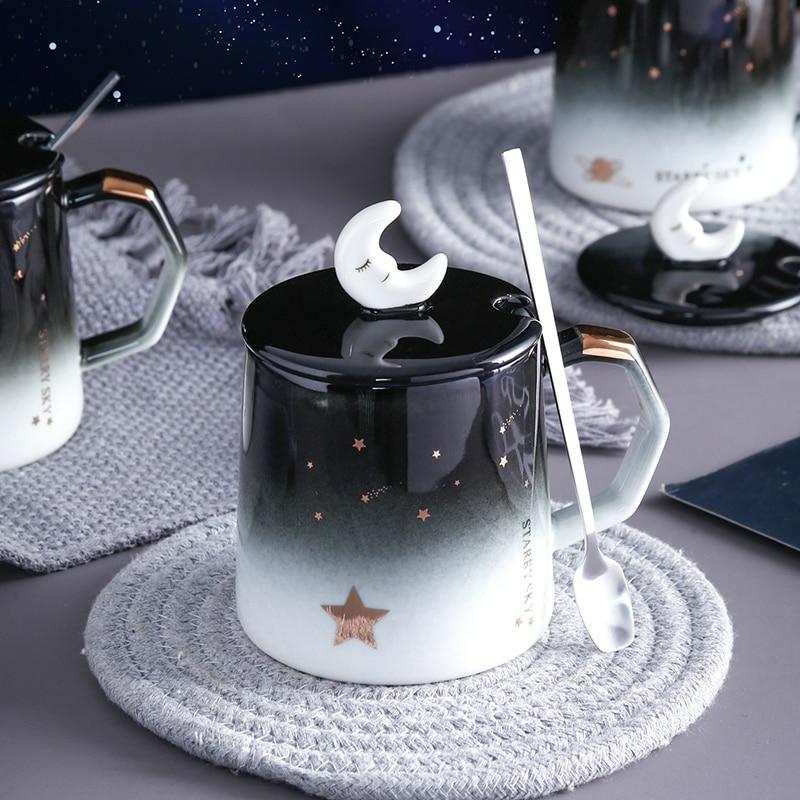 Kawaii Galaxy Moon Ceramic Cup – Limited Edition  |  Bottles