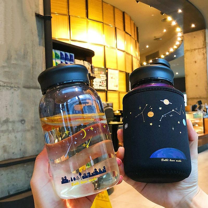 Kawaii Galaxy Stars Glass Bottle (600Ml)  |  Bottles