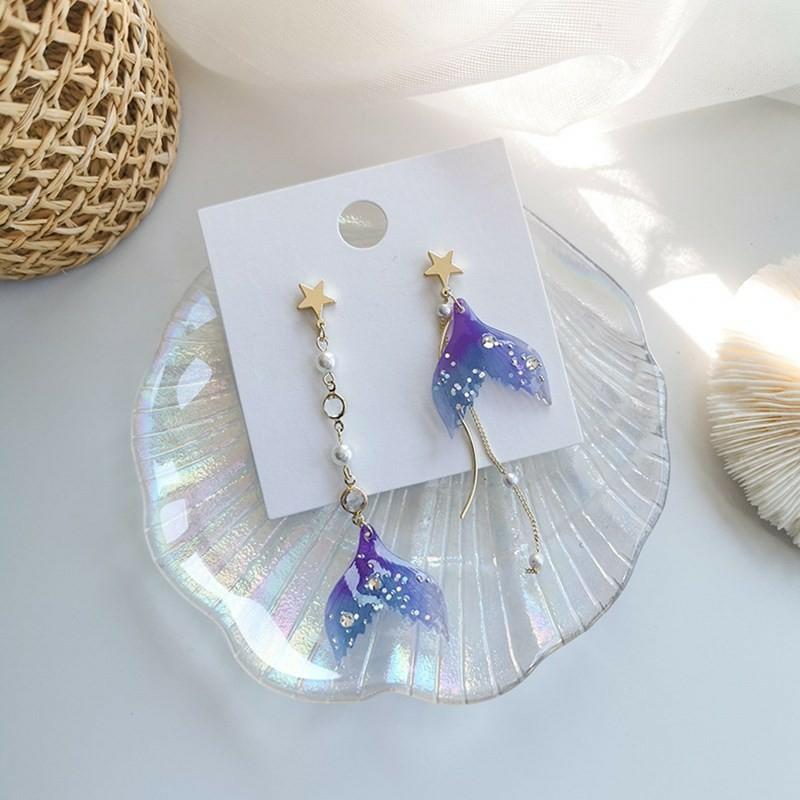 Kawaii Glitter Korea Style Sea Earrings  |  Earrings