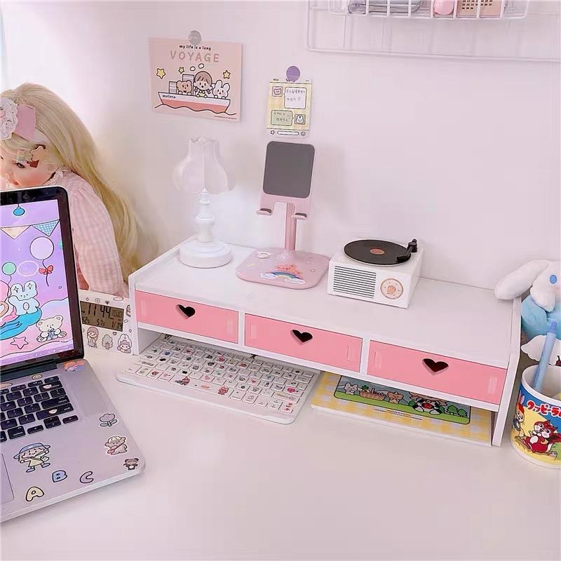 Kawaii Harajuku Pastel Hearts Mini Desk Drawer  |  Desk Accessories