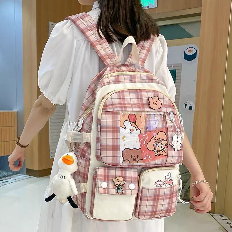 Kawaii Japanese High School Plaid Backpack – Limited Edition  |  Bags