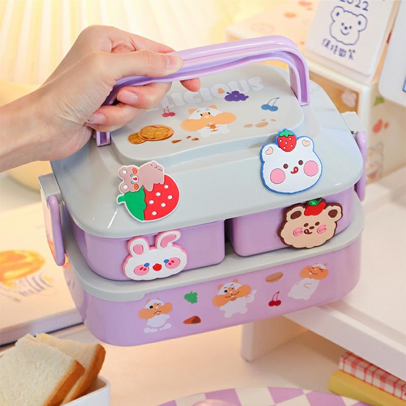 Kawaii Japanese Style Bento Lunchbox  |  Bottles