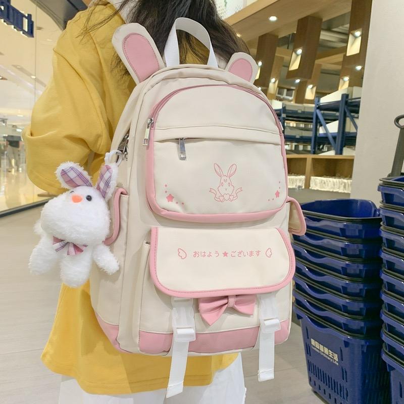 Kawaii Japanese Style Bunny Ears Pastel Backpack  |  Bags