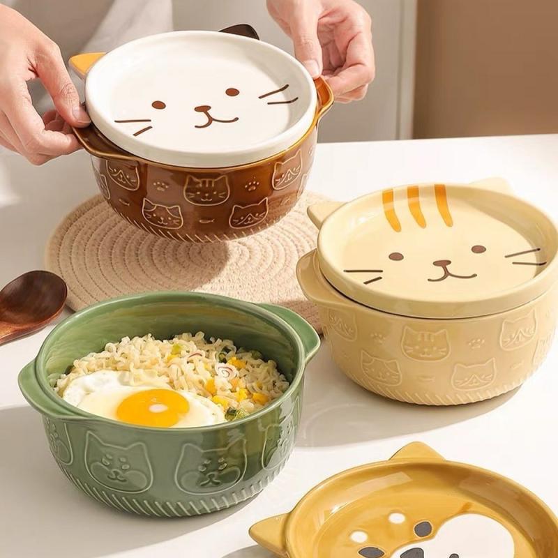 Kawaii Japanese Style Ceramic Cat Bowl – Special Edition  |  Bottles