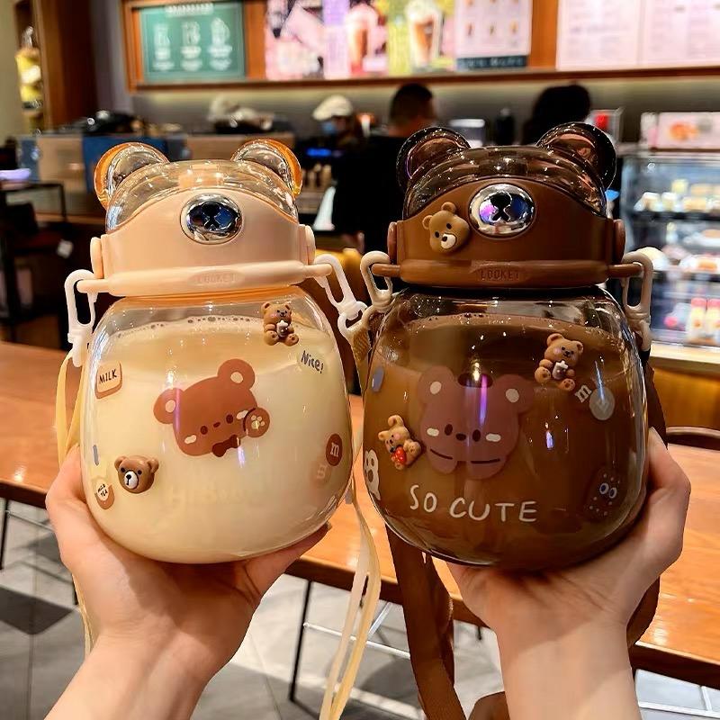 Kawaii Jumbo Bear Straw Bottle (1300Ml) – Limited Edition  |  Bottles