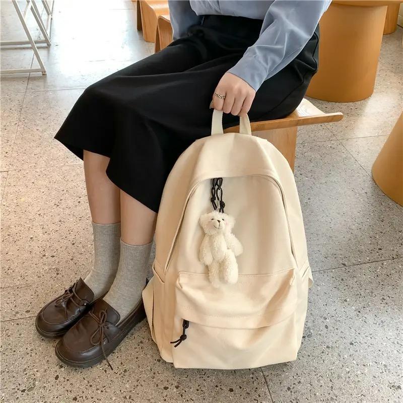 Kawaii Korea Aesthetic Minimalist Canvas Backpack  |  Bags