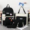 Kawaii Korea Canvas Harajuku Backpack Set (5Pcs)  |  Bags