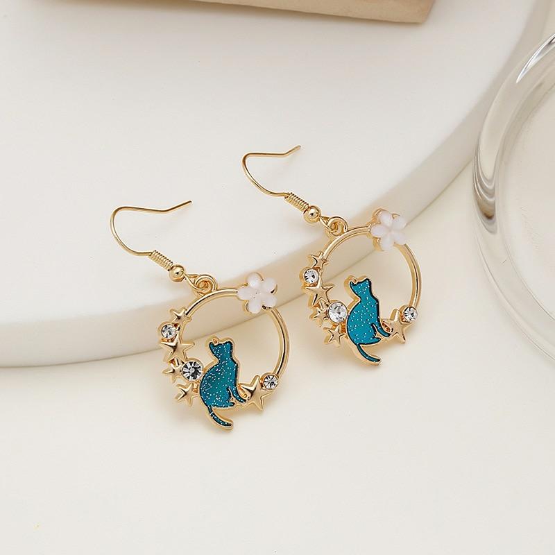 Kawaii Korea Style Cat Petal Earrings – Limited Edition  |  Earrings