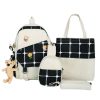 Kawaii Korea Style Harajuku Plaid Grid Backpack Set  |  Bags