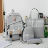 Kawaii Korea Style Harajuku Plaid Grid Backpack Set  |  Bags