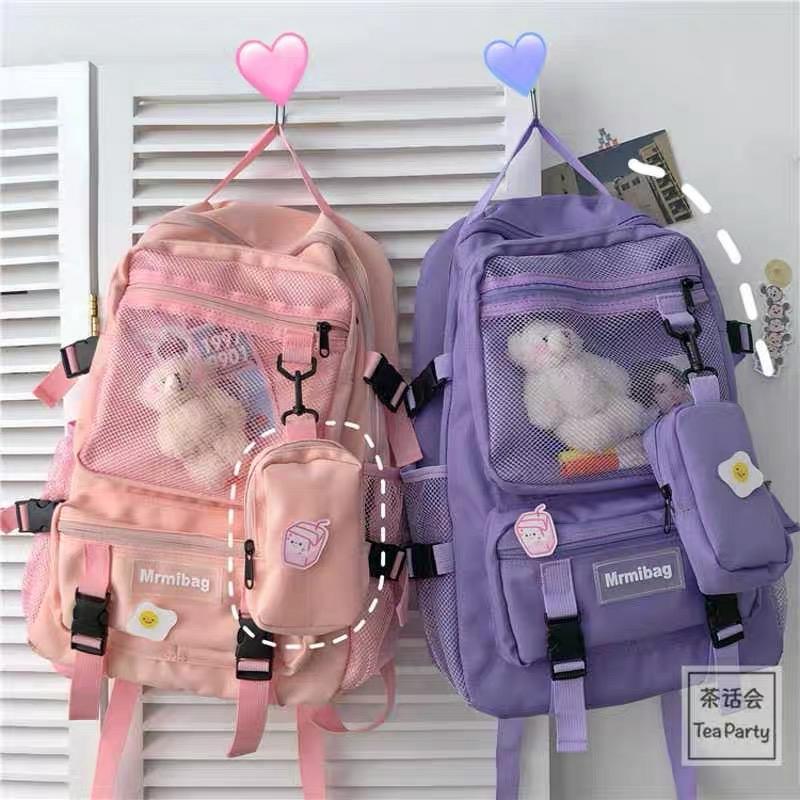 Kawaii Korea Style Multi-Pocket Shoulder Backpack  |  Bags