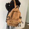 Kawaii Korean Style Corduroy College Backpack  |  Bags