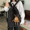 Kawaii Korean Style Corduroy College Backpack  |  Bags