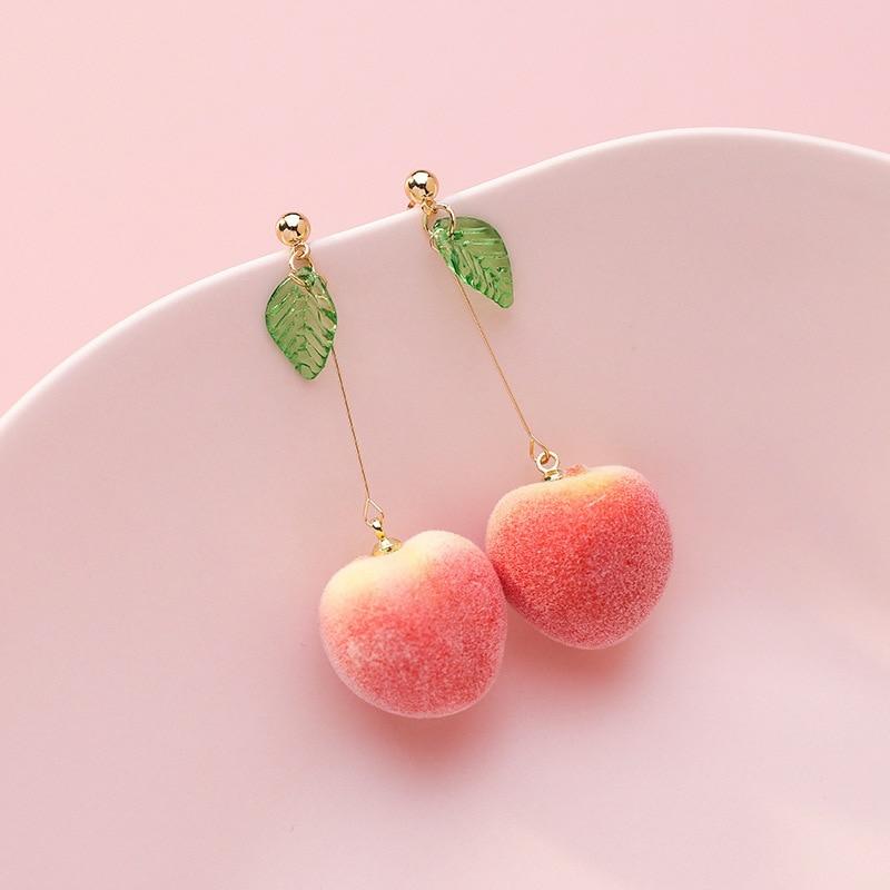 Kawaii Korean Style Peach Earrings – Limited Edition  |  Earrings