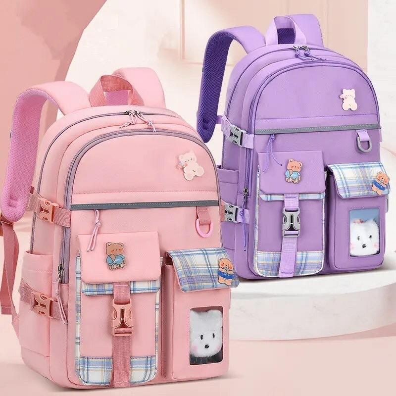 Kawaii Large Capacity Canvas Grid Backpack – Limited Edition  |  Bags