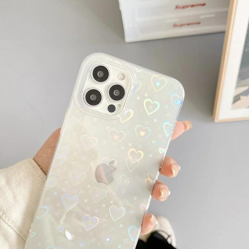 Kawaii Laser Hearts Korea Style Phone Case  |  Phonecase