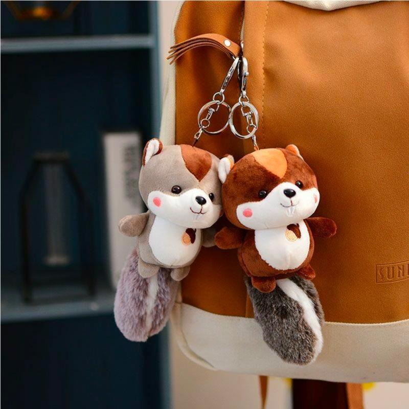 Kawaii Mini Squirrel Keychain Pendant  |  Mini Stuffed Animals