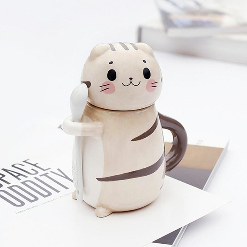 Kawaii Neko Cat Ceramic Coffee Mug  |  Bottles