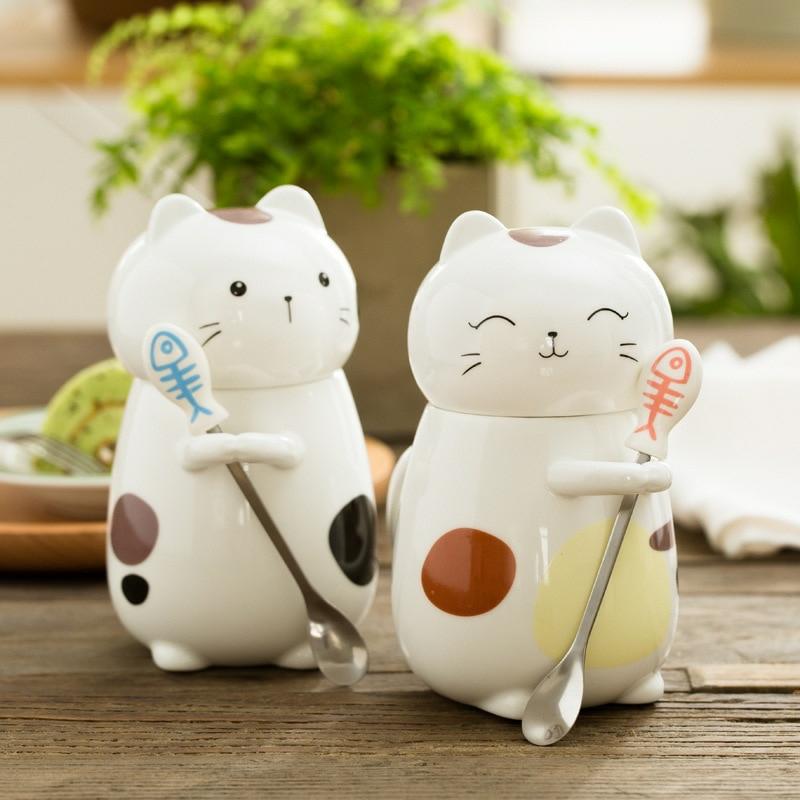 Kawaii Neko Cat Ceramic Mug – Limited Edition  |  Bottles