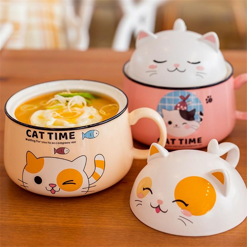 Kawaii Neko Cat Japanese Style Ceramic Bowl – Limited Edition  |  Bottles