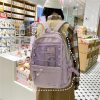 Kawaii Nylon Harajuku Solid Pastel College Backpack  |  Bags