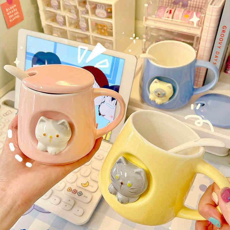 Kawaii Pastel Cat Ceramic Cup – Limited Edition  |  Bottles