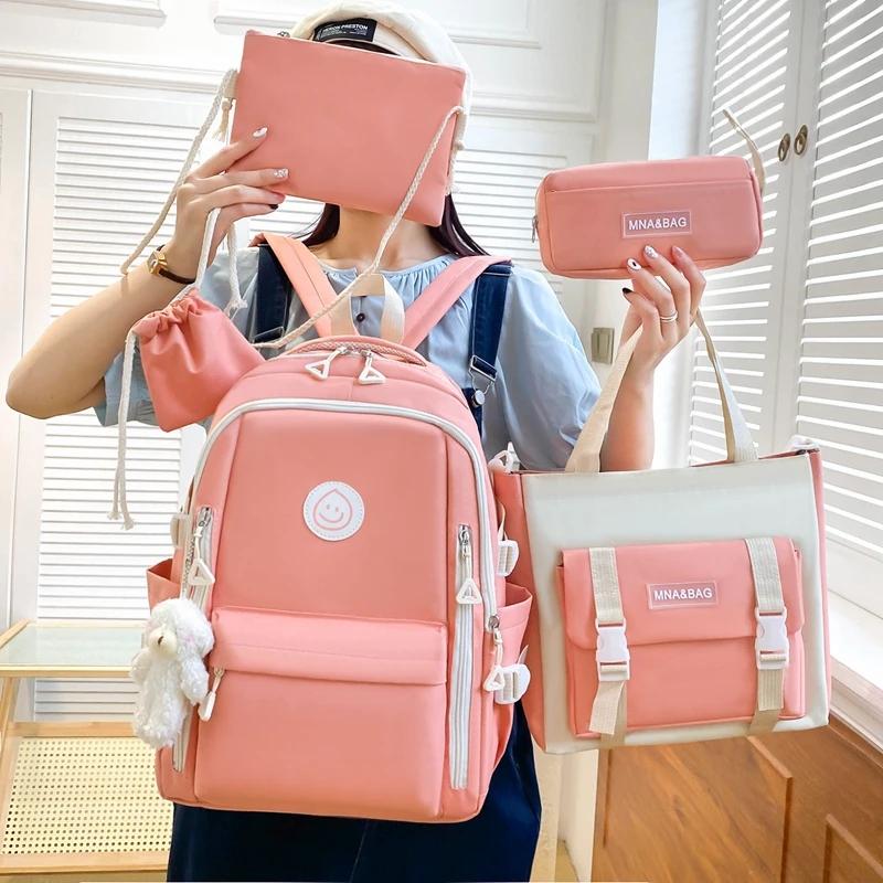 Kawaii Pastel Multipocket Harajuku Backpack Set  |  Bags