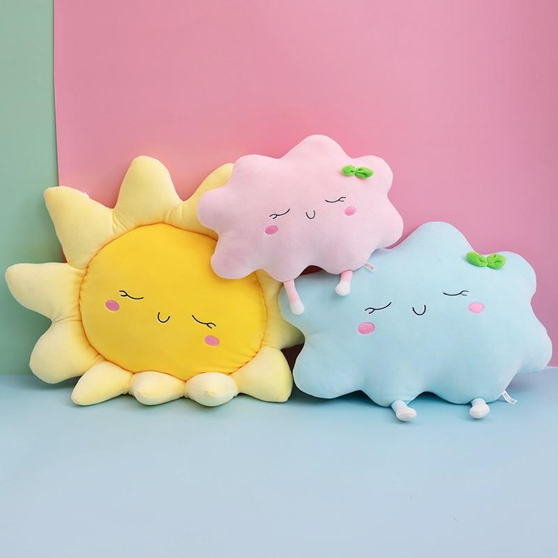 Kawaii Pastel Sunflower Cloud Plush  |  Pillows