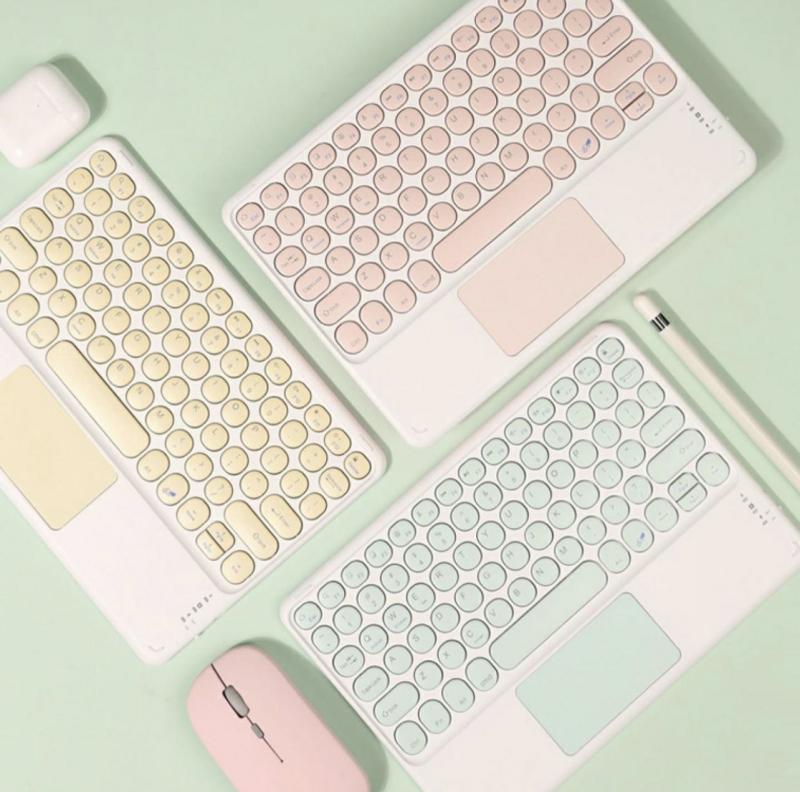 Kawaii Pastel Wireless Keyboard Mouse Set – Limited Edition  |  Keyboards