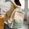 Kawaii Plaid Korea Style Canvas Backpack – Limited Edition  |  Bags