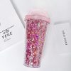 Kawaii Sequined Double Wall Cat Ears Bottle  |  Bottles