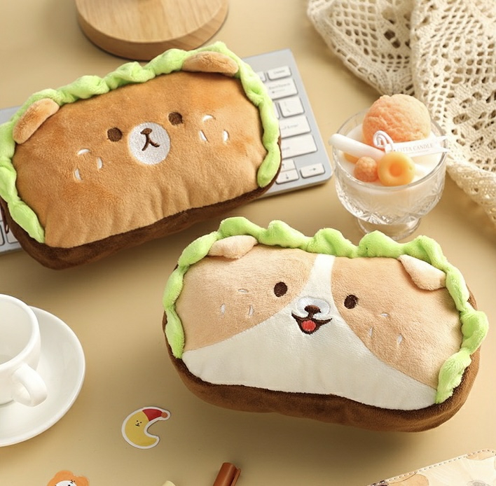 Kawaii Shiba Inu Hamburger Roll Pencil Case – Limited Edition  |  Shiba