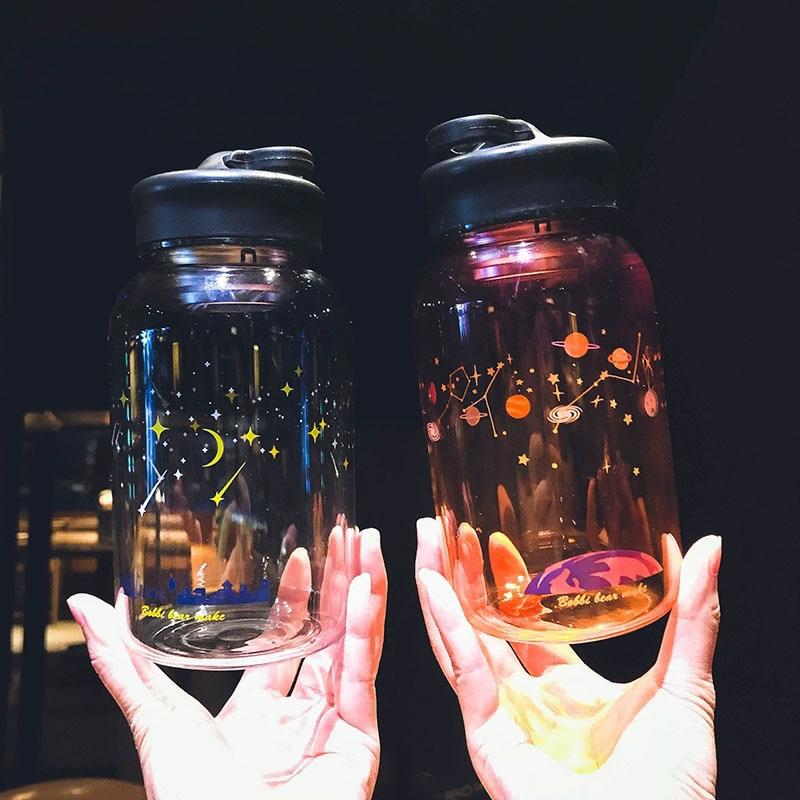 Kawaii Sky Galaxy Glass Bottle (600Ml)  |  Bottles